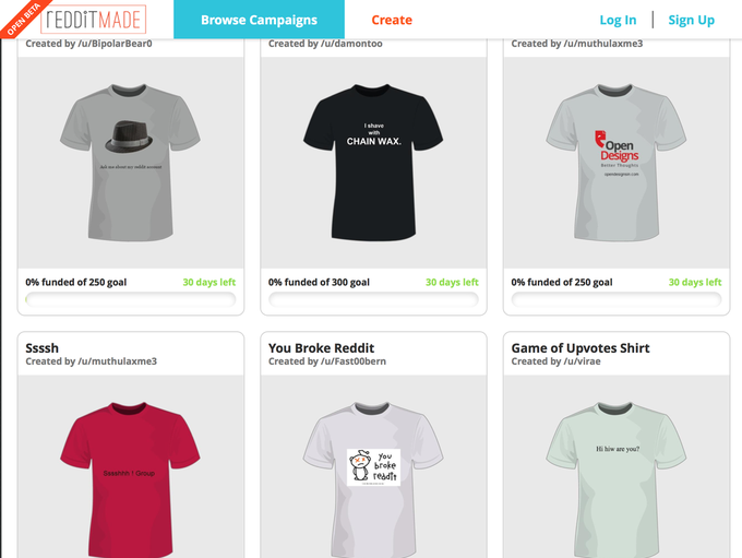 Reddit запустил клон краудфандинговой платформы Kiсkstarter. Изображение № 1.