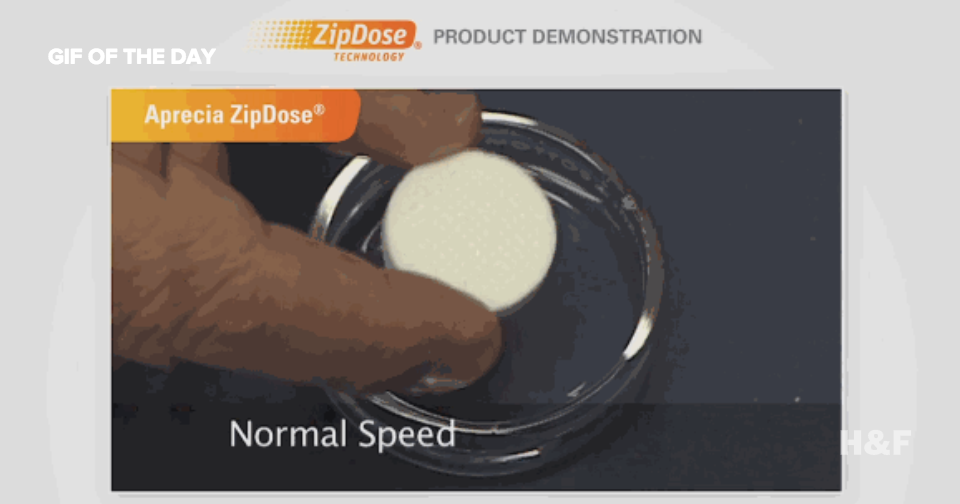 Watch the first FDA approved 3D-printed drug dissolve magically in seconds