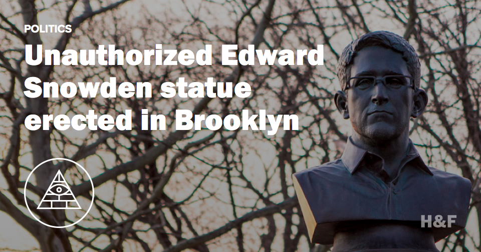 Unauthorized Edward Snowden statue erected in Brooklyn