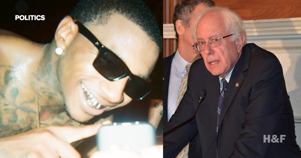 Presidential candidate Bernie Sanders is following cult rapper Lil B on Twitter