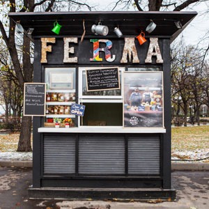 Киоски Ferma at Home и Williamsburg Studio в парке Горького — Новое место на The Village