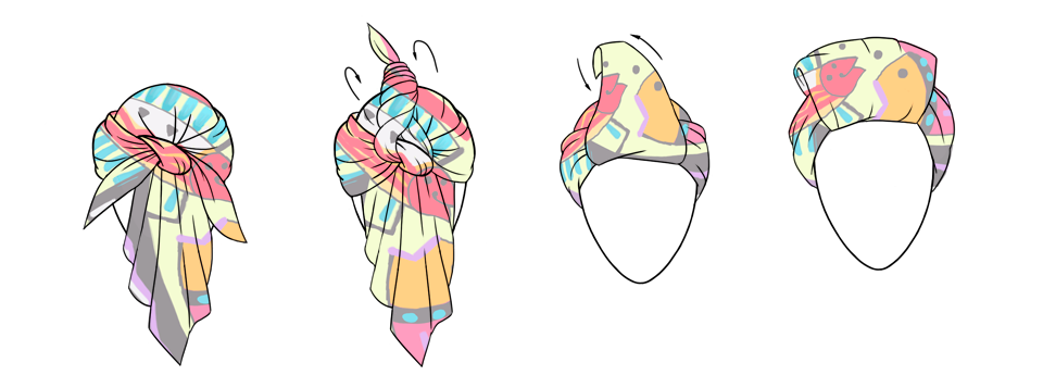 7 способов повязать платок на голову. Изображение №8.