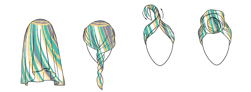 7 способов повязать платок на голову. Изображение №2.