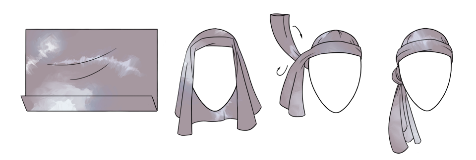 7 способов повязать платок на голову. Изображение №12.